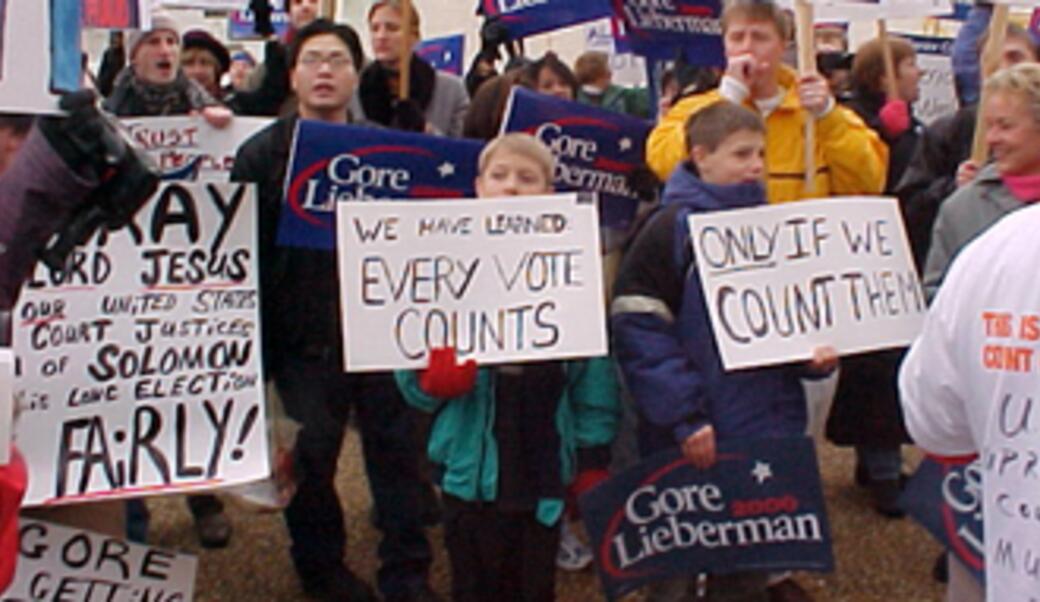 Demonstrations and protests outside of the United States Supreme Court Building during hearings for Bush v. Gore