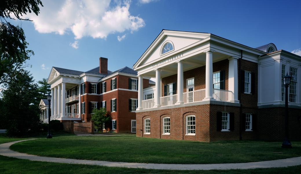Image of the exterior of the Miller Center in Charlottesville, VA