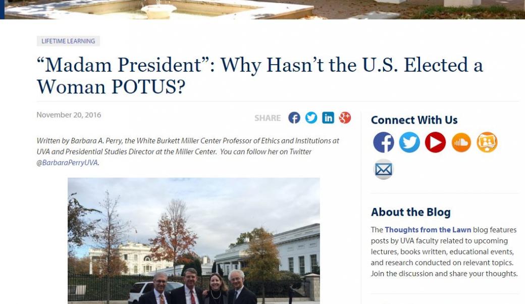 Why hasn't the U.S. elected a woman POTUS?