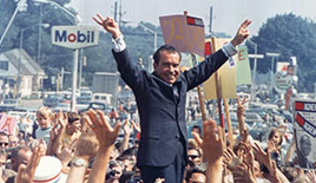 Nixon waving