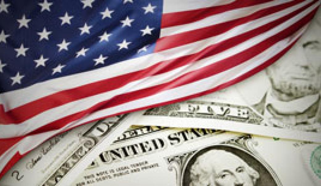 US flag and US currency