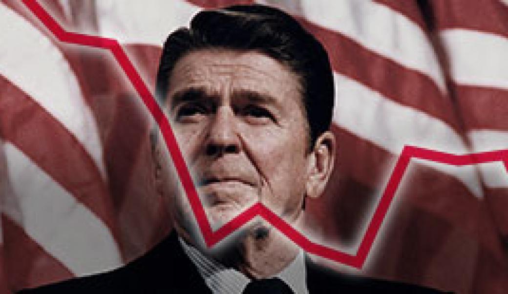President Reagan and a deficit graph
