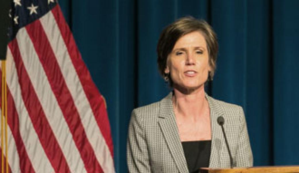 Sally Yates at lecturn