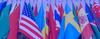 close-up photo of various flags of world nations