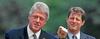 President Clinton and and Vice President Gore address the crowd gathered on the White House's South Lawn to witness the signing of the Budget Bill, August 10, 1993.